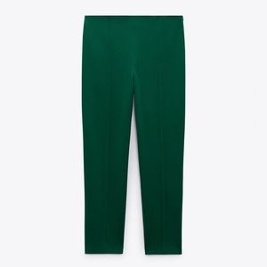 Zara Minimal High Waist Pants - Green - 8470/420